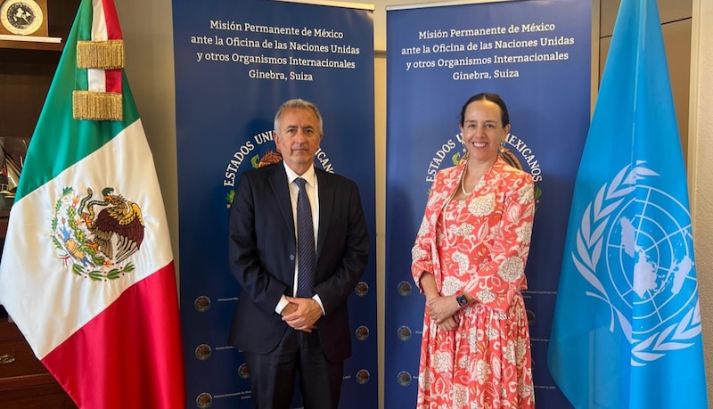 Funcionarios del Cenapred durante su participación en la Plataforma Global de Reducción del Riesgo de Desastres 2025 en Suiza.