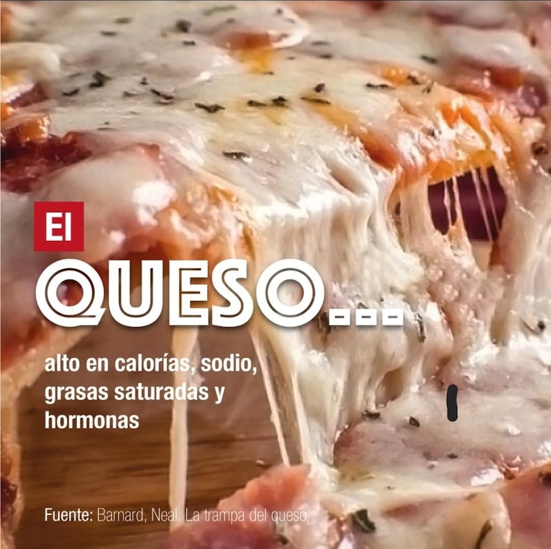 El queso: alto en calorías, sodio, grasas saturadas y hormonas