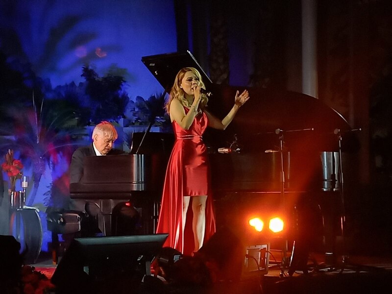 Cantante en vivo con un piano