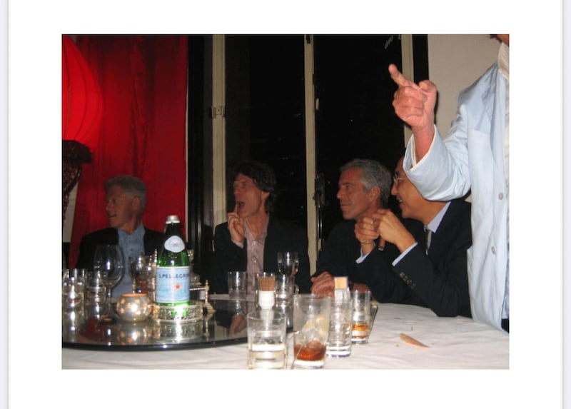 Jagger en una fiesta de  Jeffrey