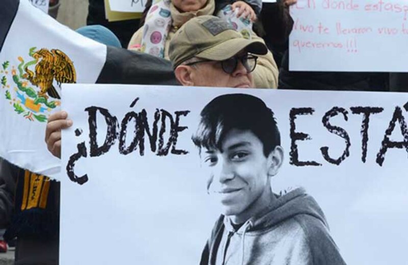 Protesta por la desaparición de un niño en México