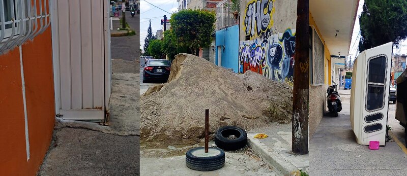 Montón de arena en la calle