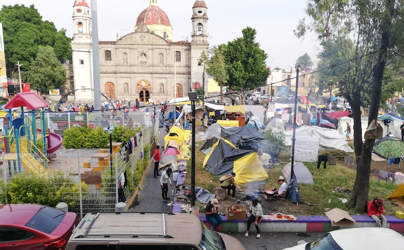 Un campamento de personas sin hogar en la Ciudad de México
