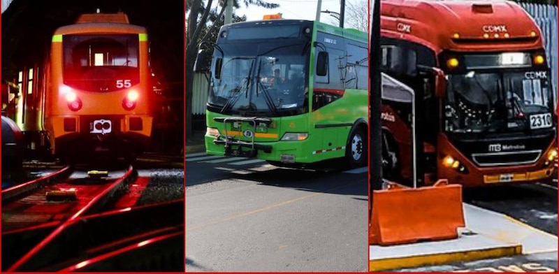 Diferentes tipos de transporte público