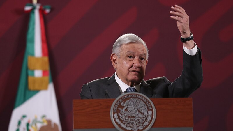 El presidente Andrés Manuel López Obrador durante una conferencia de prensa.