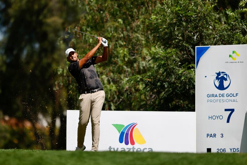 Golfista profesional mexicano Abraham Ancer durante un torneo