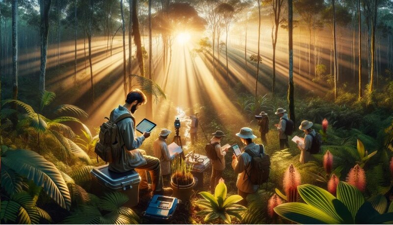 Científicos en la selva