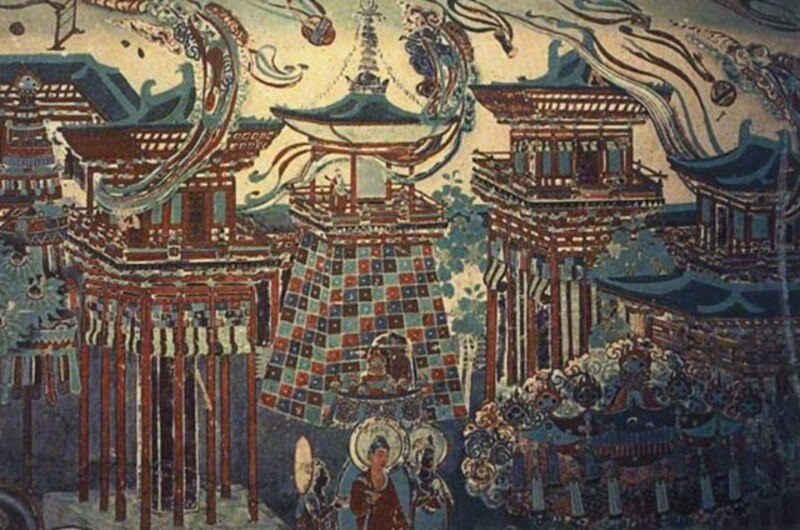 Pintura mural del siglo XII del Templo de Horyu-ji, Japón