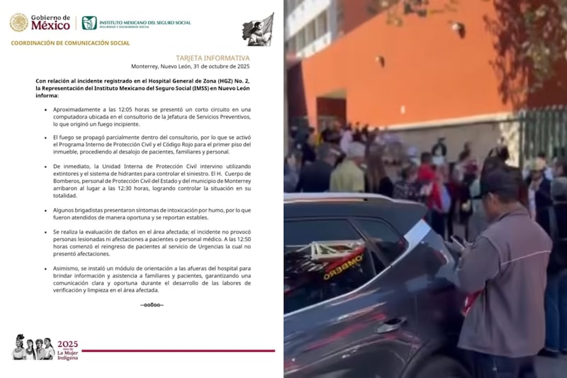 Incendio en la Clínica No. 2 del IMSS Monterrey