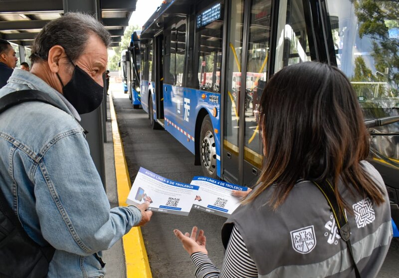 Aviso de la línea 4 de trolebús