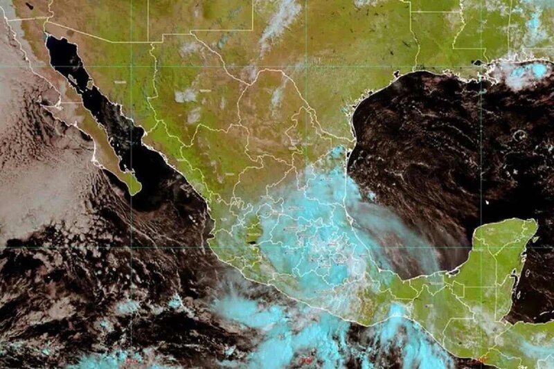 Imagen satelital de una tormenta tropical