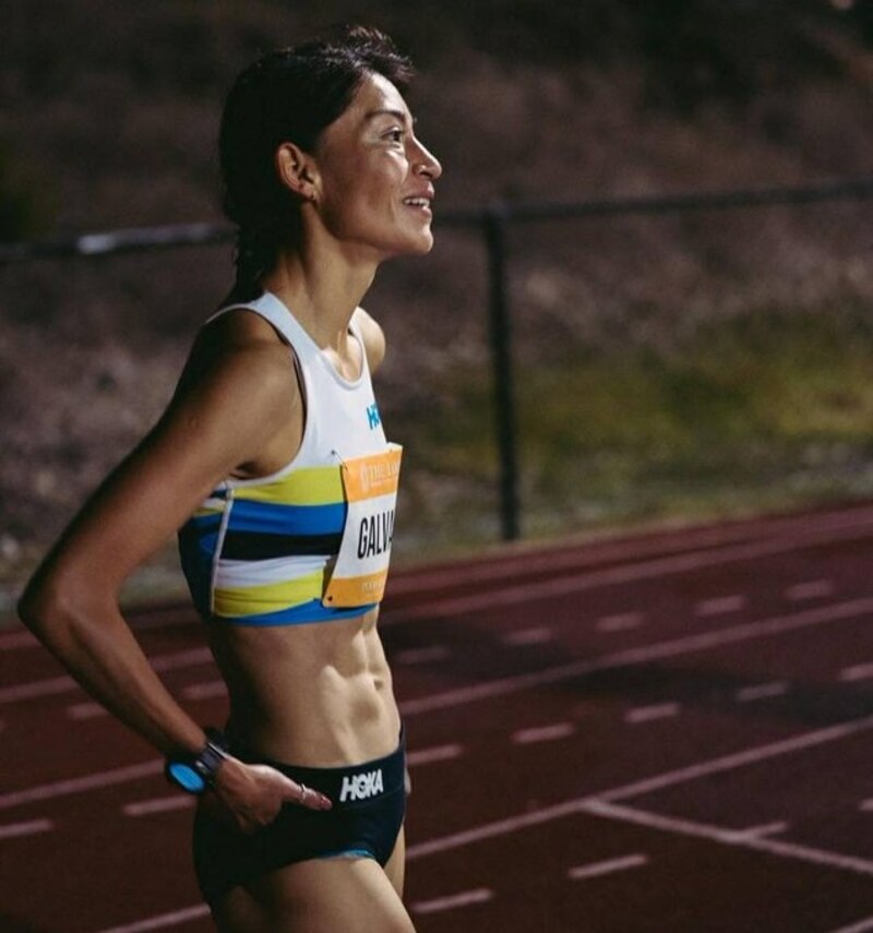 La atleta española Ana Galván durante una carrera de atletismo.