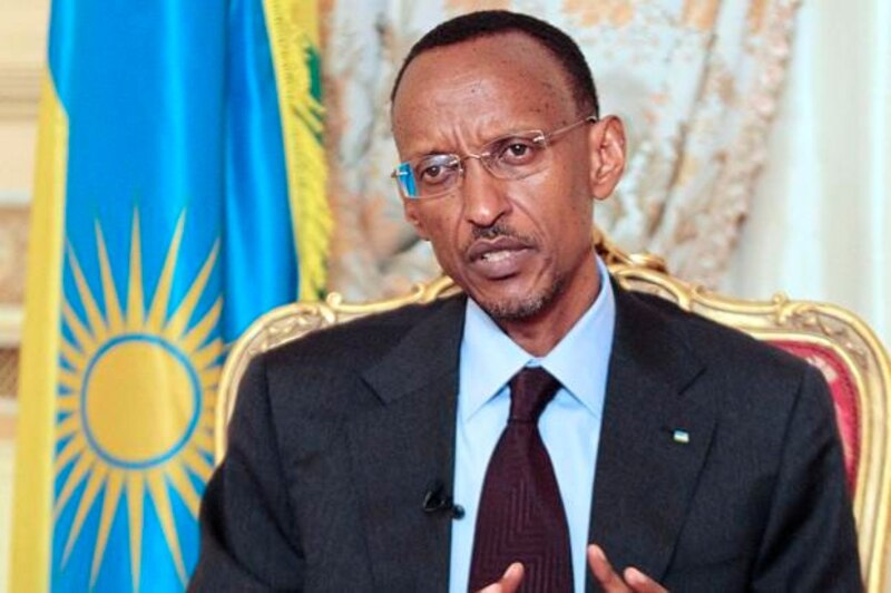 El presidente de Ruanda, Paul Kagame, pronuncia un discurso.
