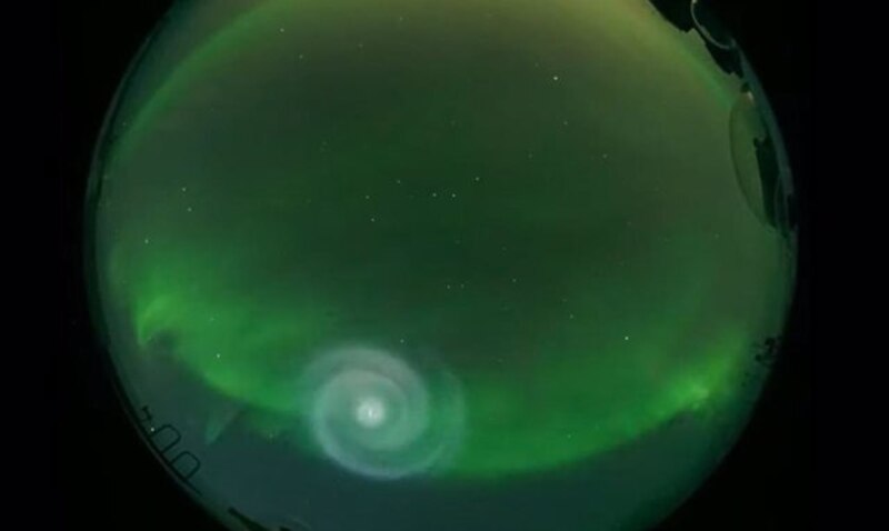 La aurora boreal desde el espacio