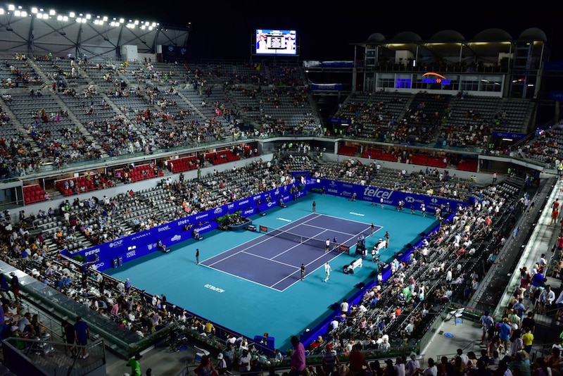 La Arena GNP Seguros en su cuarto día de juegos en el Abierto Mexicano de Tenis Acapulco.