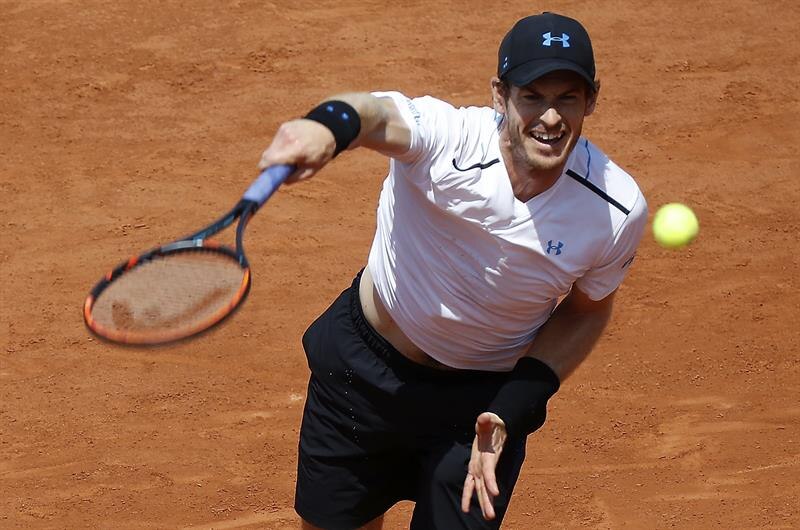 Andy Murray en acción durante un partido de tenis