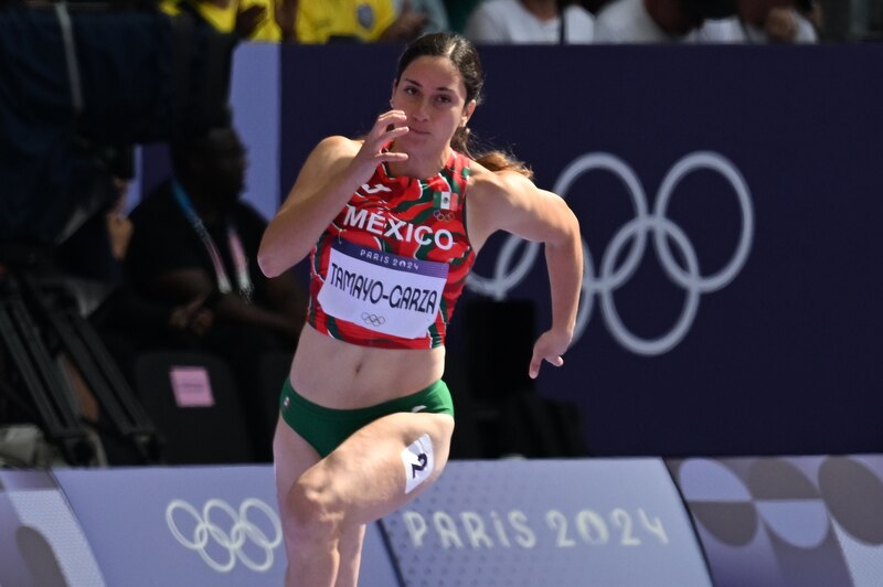 La atleta mexicana Tamara Salazar, especialista en 400 metros vallas, durante su participación en los Juegos Olímpicos de París 2024.