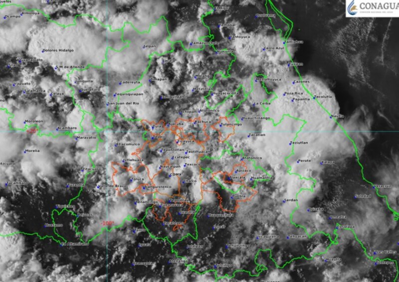 Imagen de satélite de una tormenta en México
