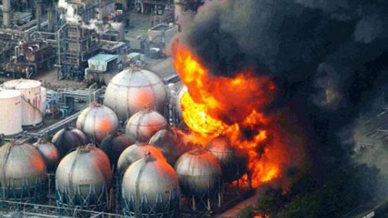 Incendio en una planta nuclear