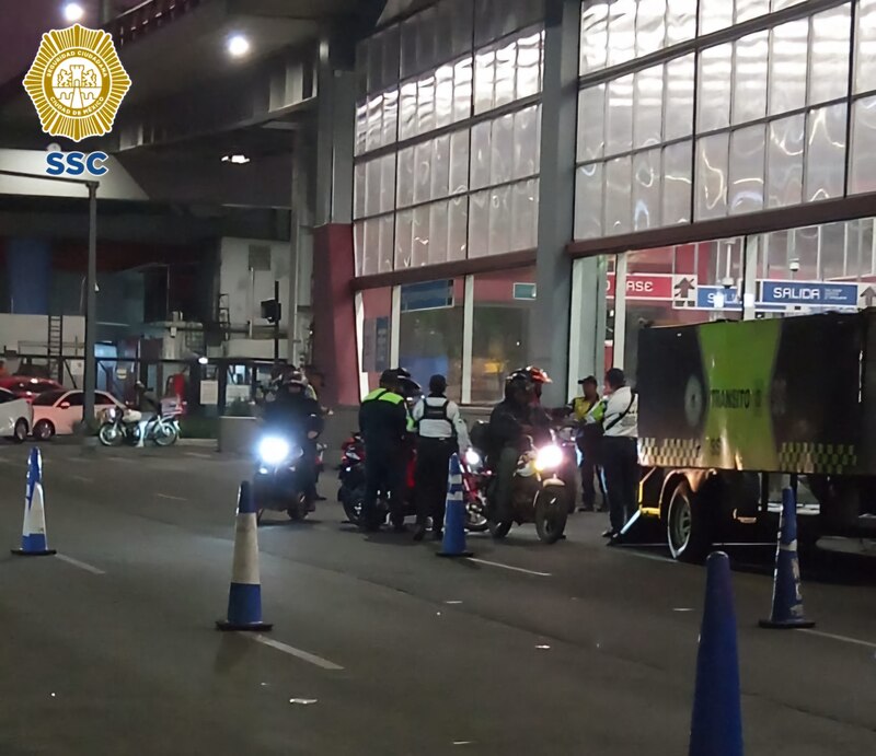 Retén policial en la Ciudad de México