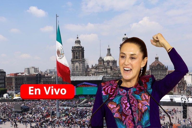 Imagen del Zócalo Capitalino y Clauda Sheinbaum