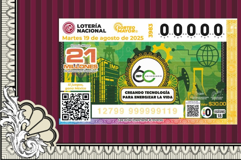 Sorteo Mayor 3983 de la Lotería Nacional 19 de agosto