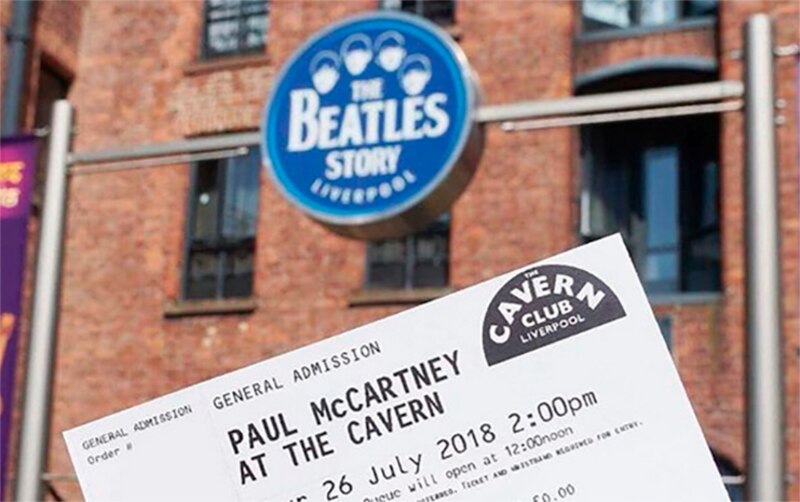 Entrada para el concierto de Paul McCartney en el Cavern Club de Liverpool