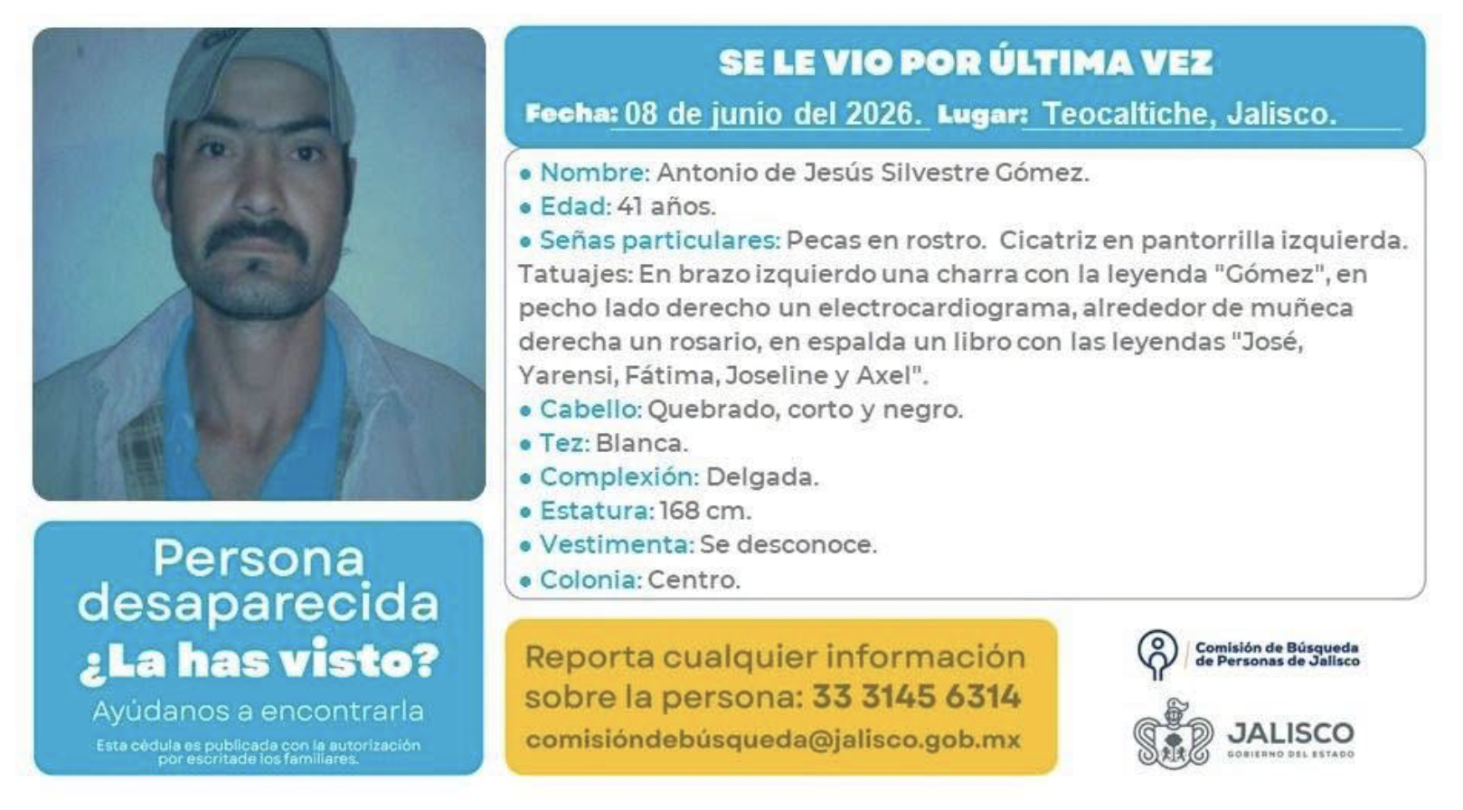 Sigue crimen organizado operando en Teocaltiche; desaparecen 3 vecinos 