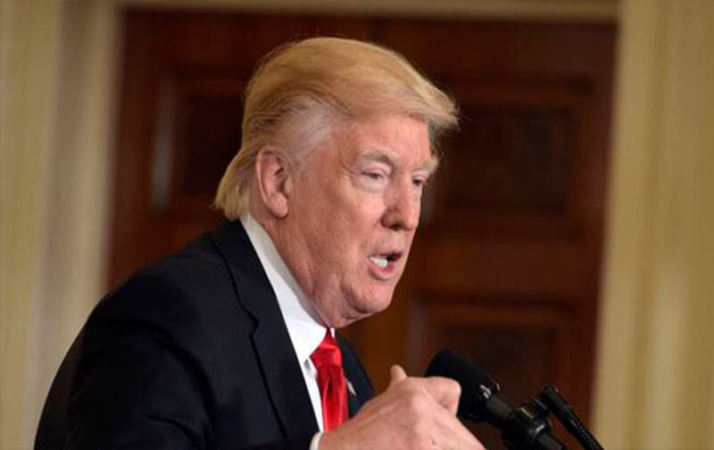 Donald Trump da un discurso en la Casa Blanca