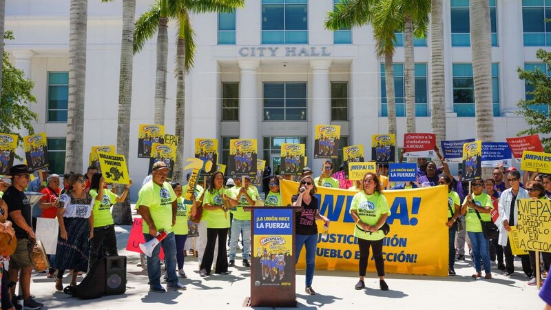 Protesta en apoyo a los inmigrantes en la ciudad de Miami