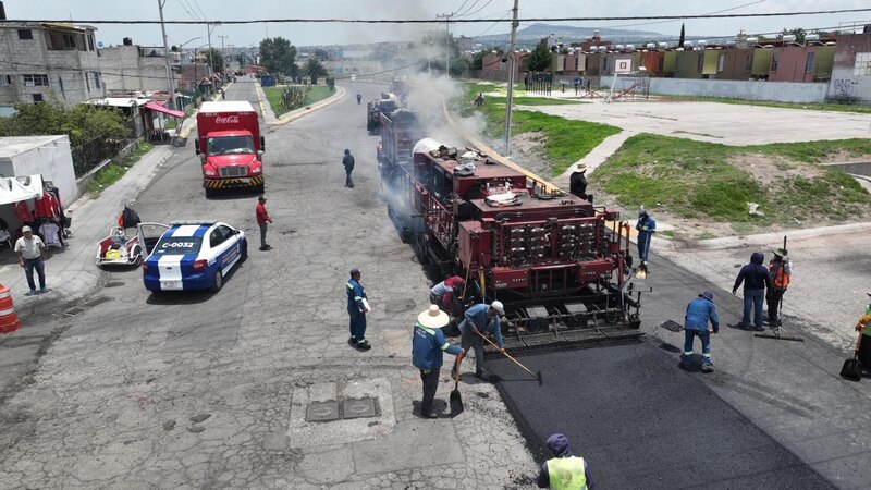 Calle de Tecámac en proceso de pavimentación