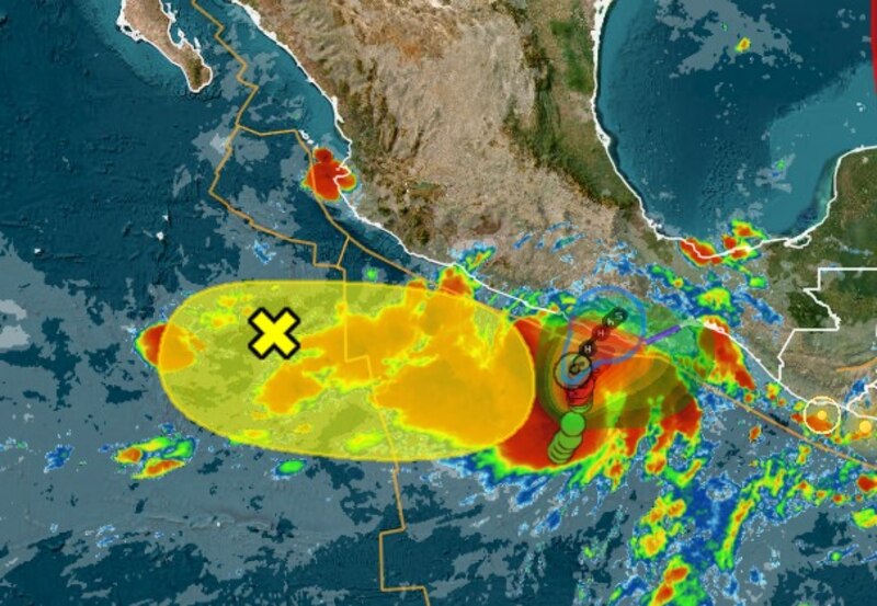 Huracán en el Pacífico mexicano