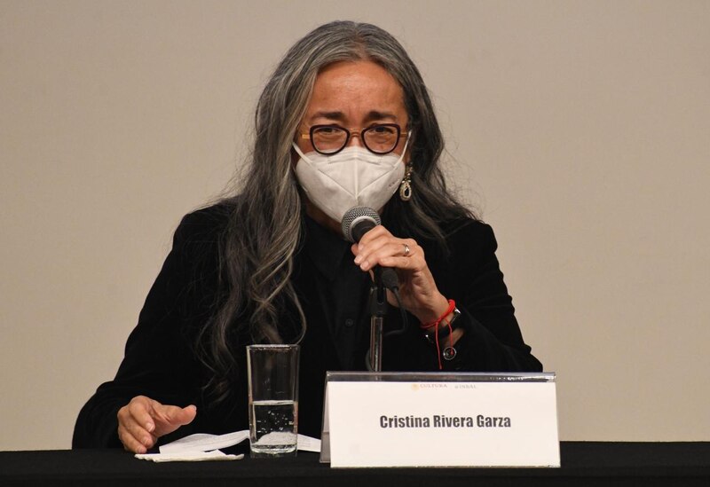 Cristina Rivera Garza, escritora mexicana, durante una conferencia.