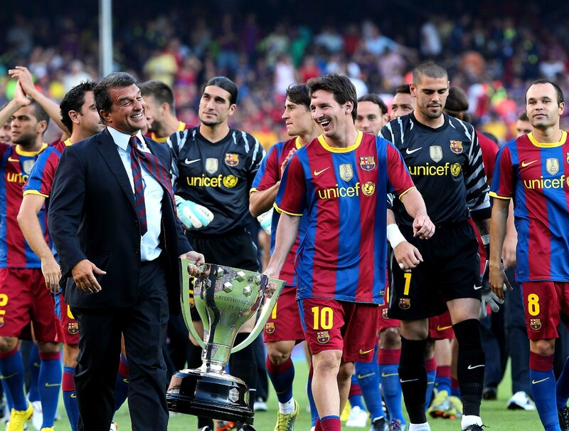 La celebración del Barcelona tras ganar la Liga en 2011