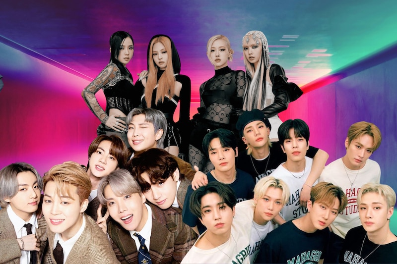 Lugares para disfrutar del K-Pop en CDMX / Collage de las bandas BTS, BLACKPINK y TXT