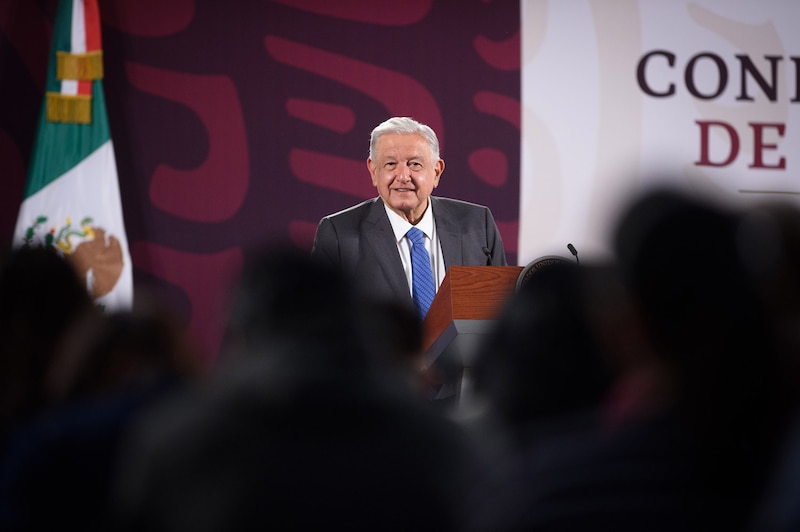 El presidente Andrés Manuel López Obrador durante una conferencia de prensa.