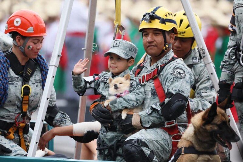 Rescatistas mexicanos salvan a un niño y a su mascota de un incendio