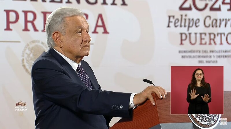 El presidente Andrés Manuel López Obrador durante una conferencia de prensa matutina.