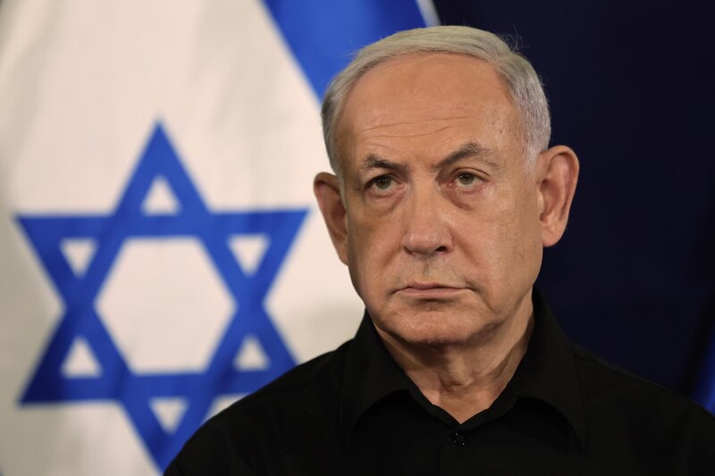 El primer ministro israelí, Benjamin Netanyahu, da un discurso.