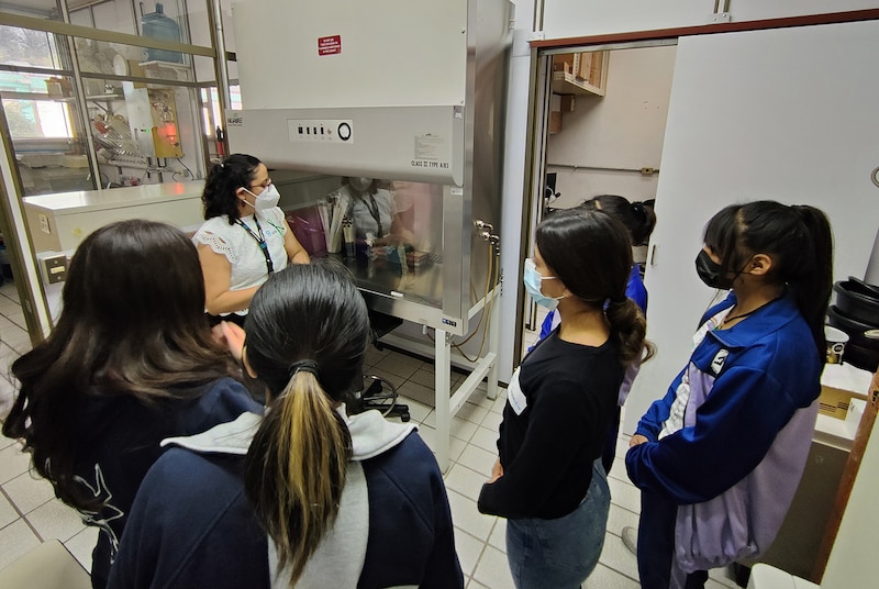 Estudiantes aprendiendo en un laboratorio