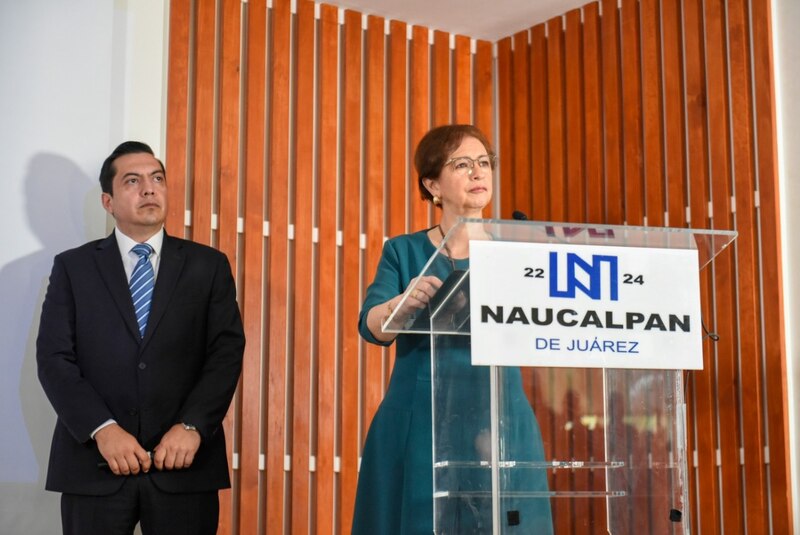La alcaldesa de Naucalpan, Patricia Durán Reveles, encabeza ceremonia por el 22 aniversario de la demarcación