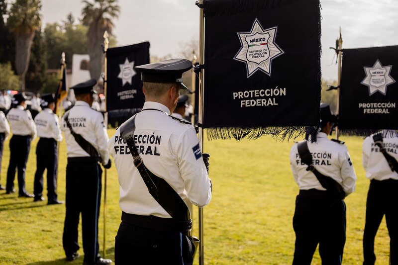 Graduación de 152 cadetes, mujeres y hombres, del Servicio de Protección Federal en una ceremonia encabezada por autoridades del SPF