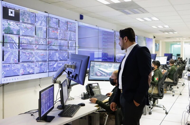 Centro de monitoreo de cámaras de seguridad en la Ciudad de México