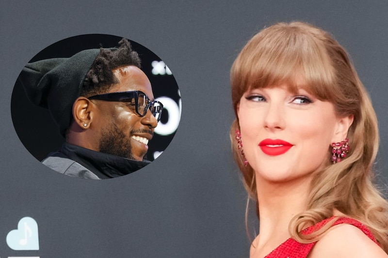 Taylor Swift y Kendrick Lamar en el Super Bowl 2025