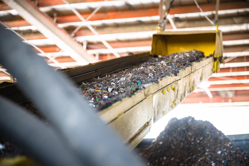 Cinta transportadora de reciclaje
