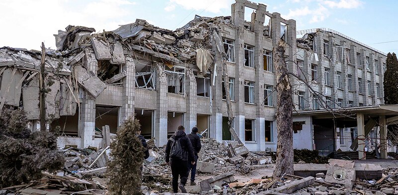 Edificio destruido por un bombardeo