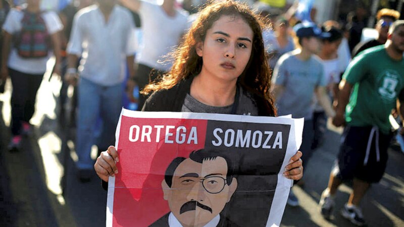 Protesta contra el gobierno de Daniel Ortega en Nicaragua