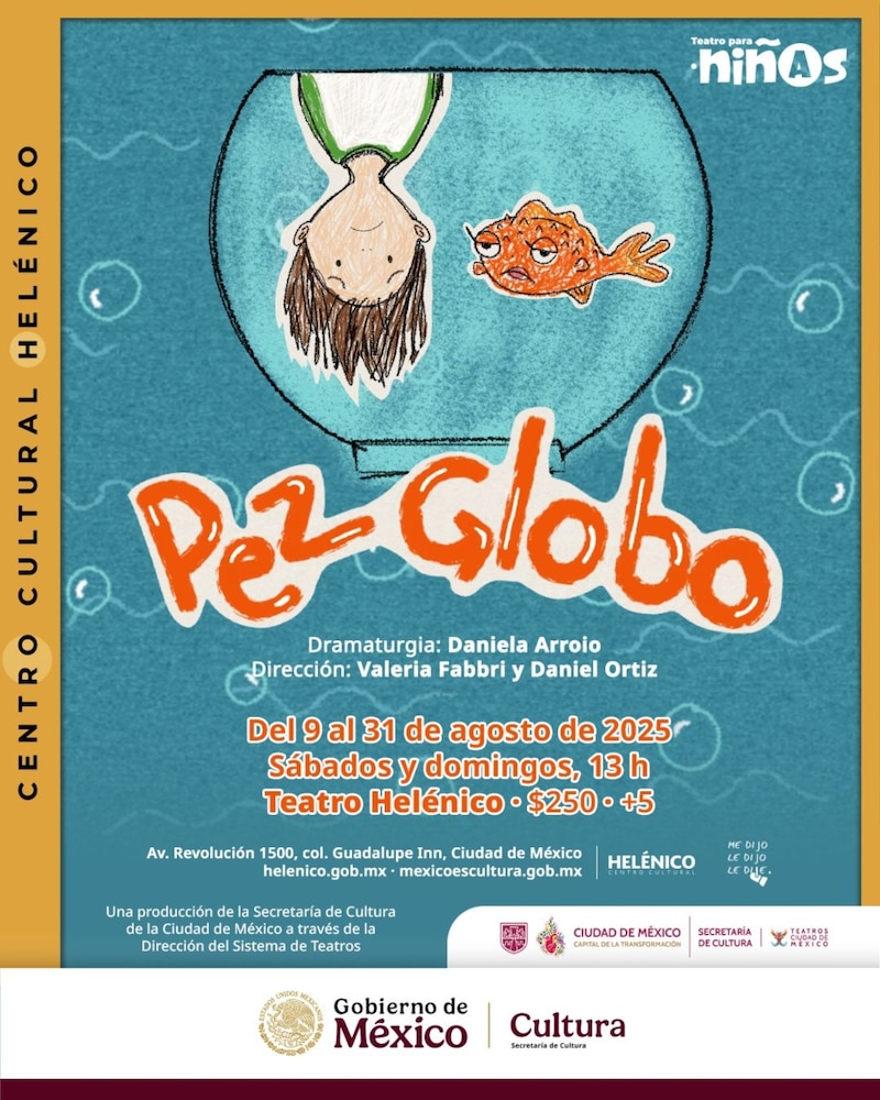 Cartel de la obra infantil "Pez Globo"