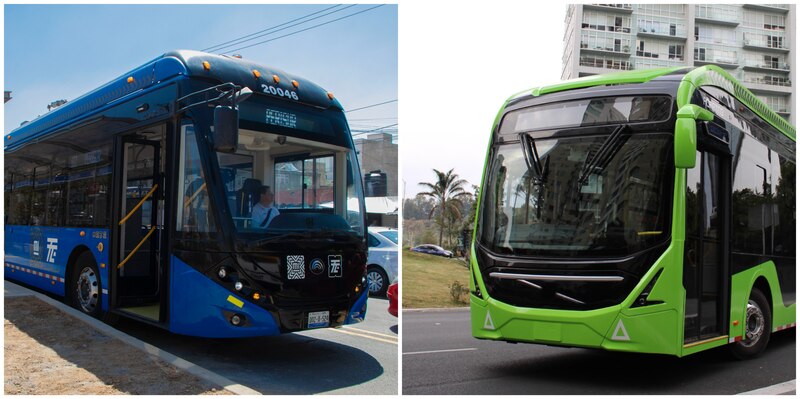 Autobuses eléctricos en la ciudad