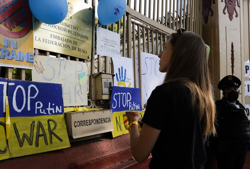 Protesta contra la invasión rusa de Ucrania